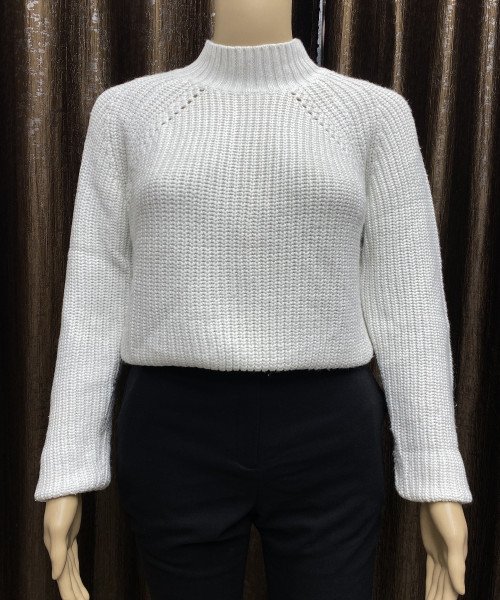 White Chunky Knitted Pullover