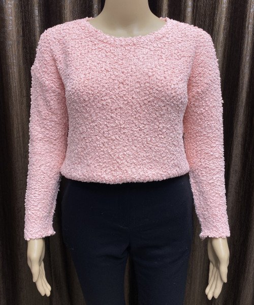 Pink Knitted Fur Pullover