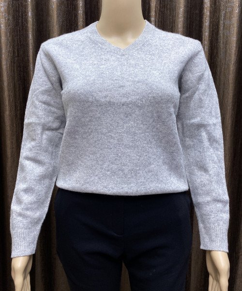 Gray Solid Colour Pre Winter Knitted Top