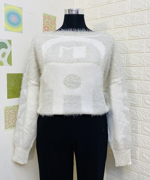 White Fur Winter Pullover