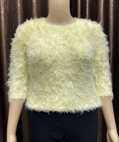 Lemon Colour Fur Pullover