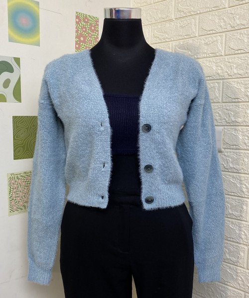 sky Blue Winter Cardigan