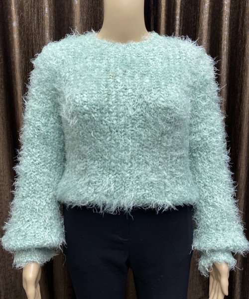 Sea Green Fur Pullover