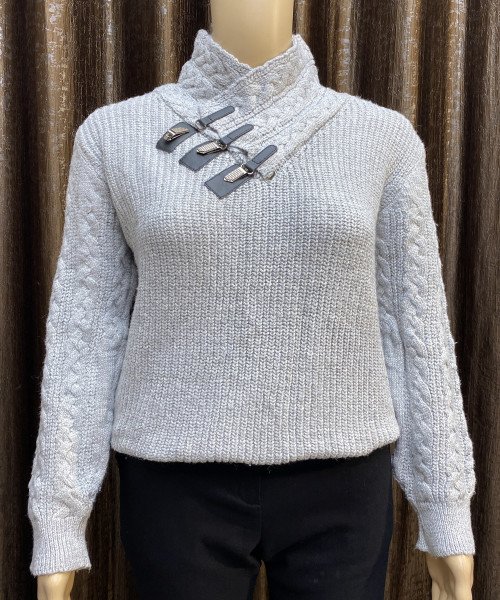 Grey Knitted  Pullover