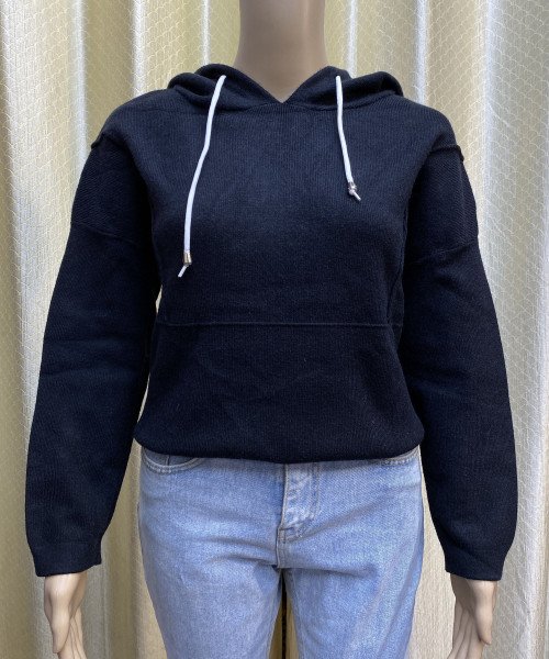 Knitted Black Hoodie