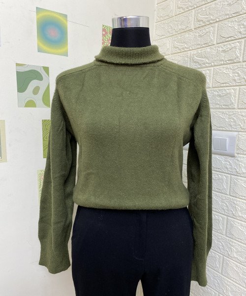 Olive Green Knitted Pullover