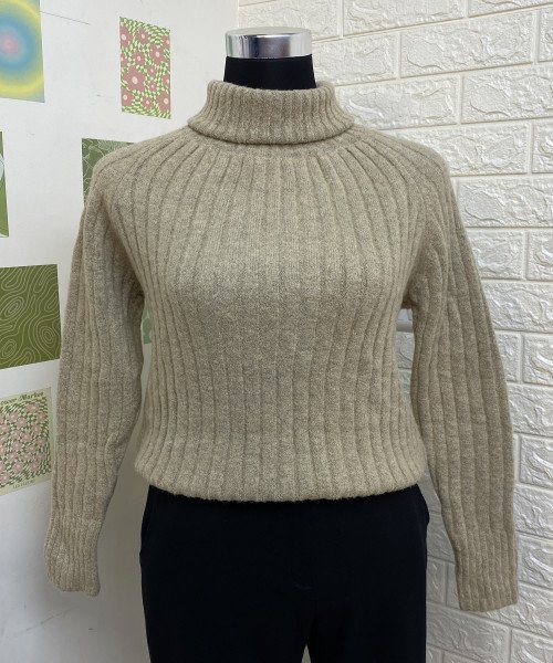 Light Brown High Neck Pullover