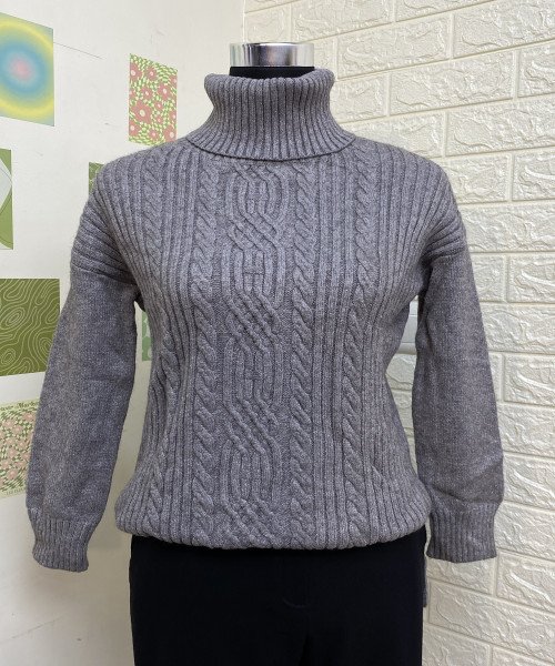 Grey High Neck Pullover