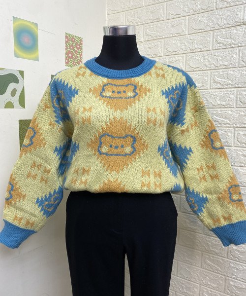 Printed Knitted Pullover