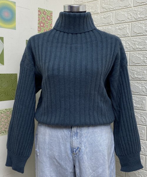 Teal Green Knitted Pullover