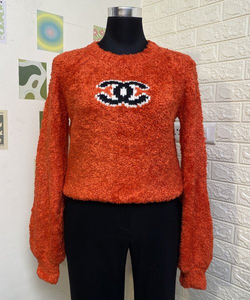 Orange Fur Pullover