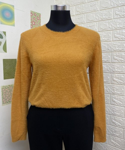 Mustard Colour Fur Pullover