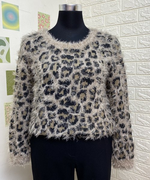 Tiger Print Fur Pullover