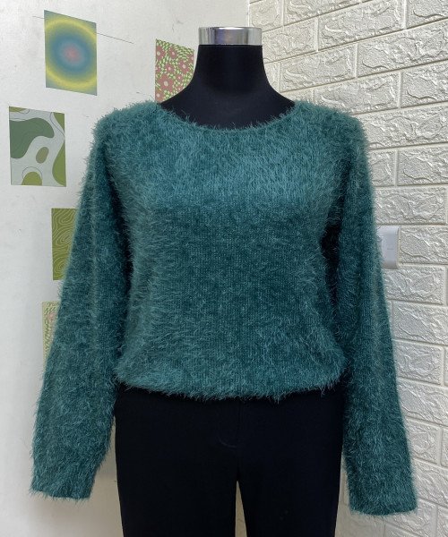 Round Neck Fur Pullover