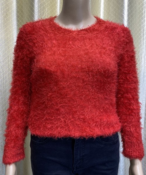 Red Winter Fur Pullover