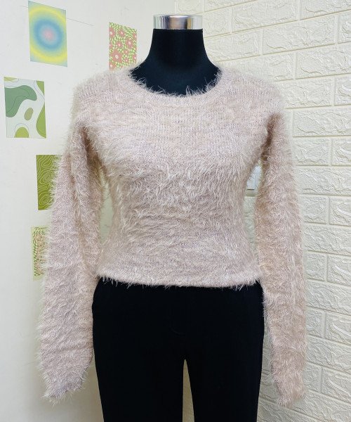 Light  Pink  Fur  Pullover