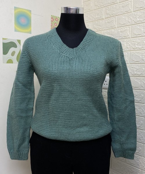 V Neck Winter Knitted Pullover