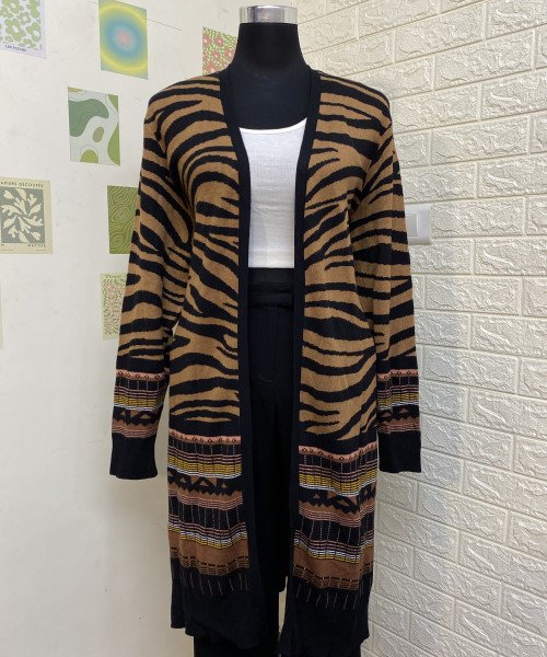 Tiger Print Knit Shrug