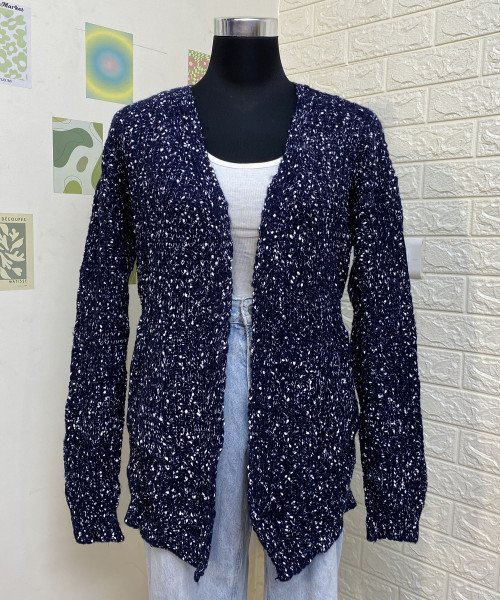 Navy Blue With White Shrug