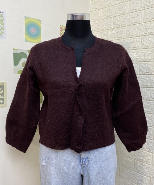 Brown Knitted  Shrug