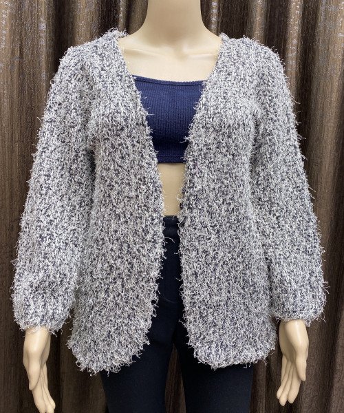 Grey With Black Fur Shrug