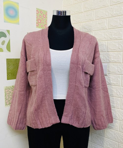 Onion Pink Knitted Shrug