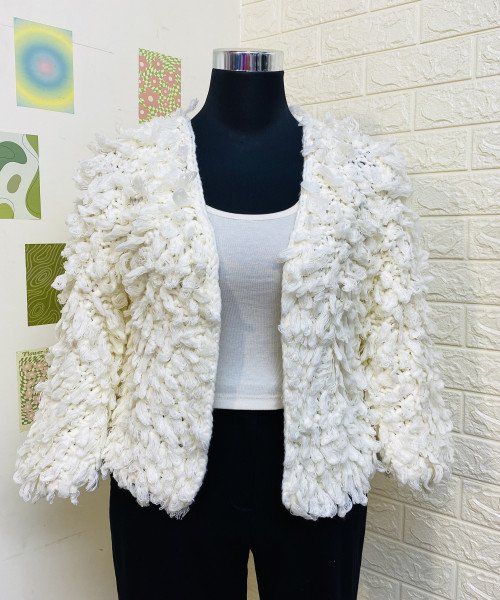 White Crop Shrug