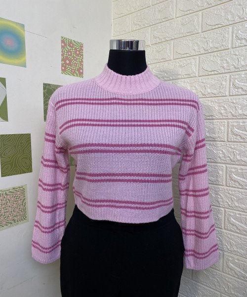 Pink Winter Knitted Pullover