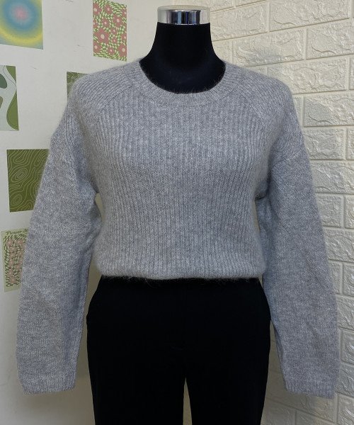 Grey Round Neck Winter  Pullover