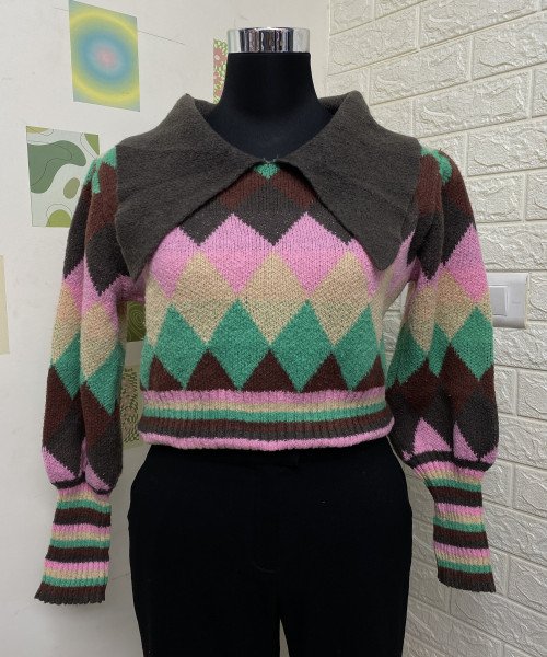 Multi Colour  Knitted  Pullover