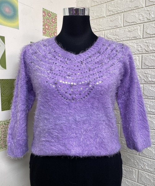 Purple Winter Fur Pullover