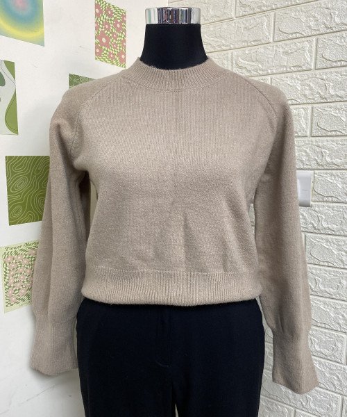 Light  Brown  Winter Knit Pullover