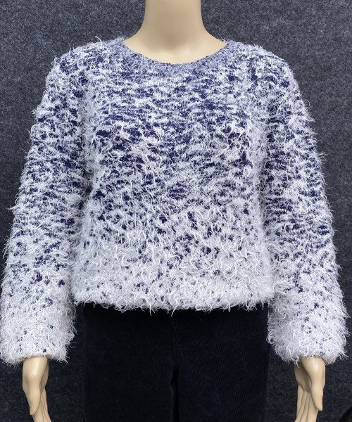 Blue With White  Winter  Fur Pullover