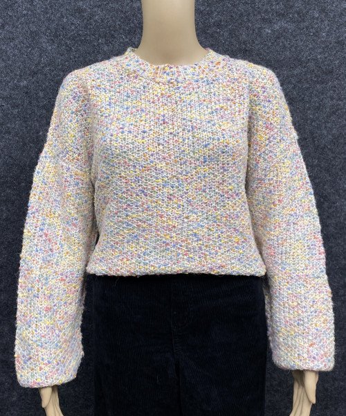 Multi  Colour Round  Neck Knitted  Pullover