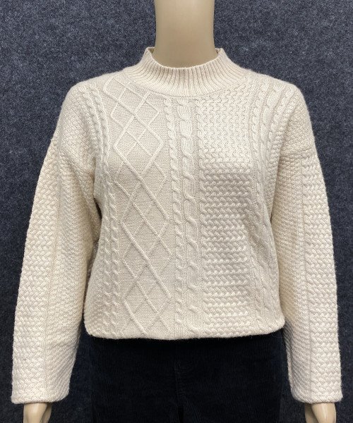 Off  White Turtle Neck Knitted Pullover