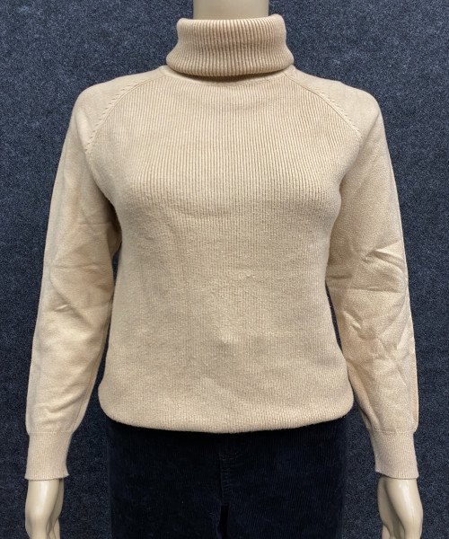 Light Brown High Neck Knit Pullover