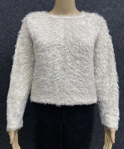 Round  Neck Soft Fur Pullover