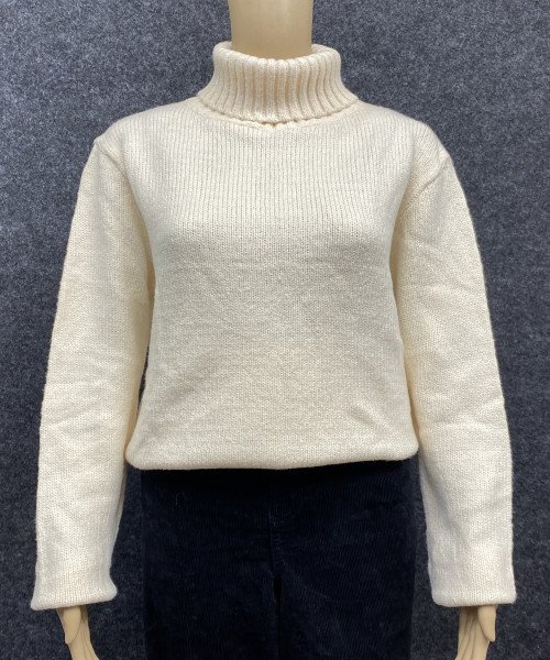 White  High Neck Winter Pullover