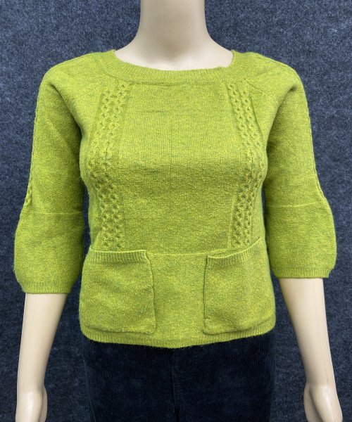 Green Round Neck Pre Winter Top