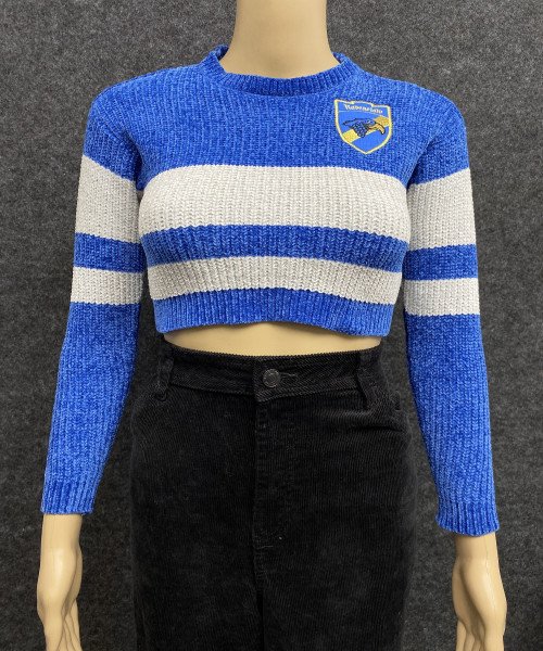 Blue  With Off White Chucky Knitted Pullover