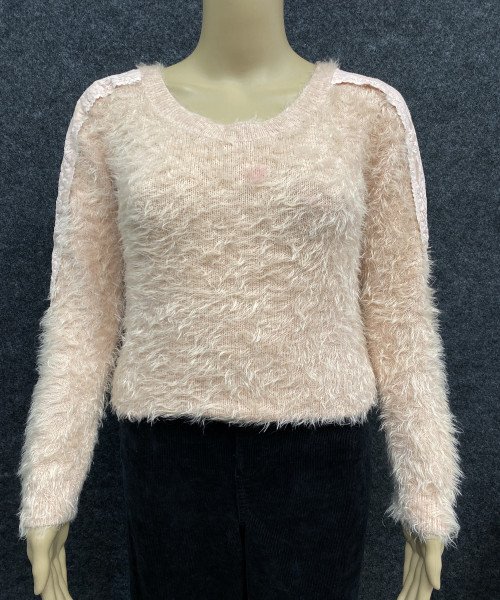 Light  Pink  Fur Pullover