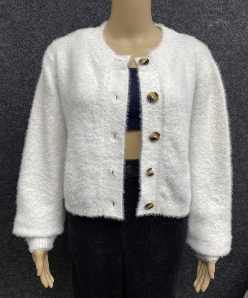 White  Winter  Fur Cardigan