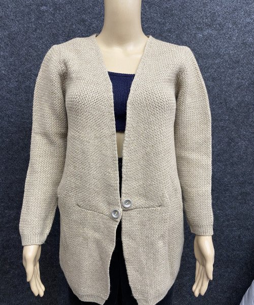 Light Brown Long Knitted Shrug