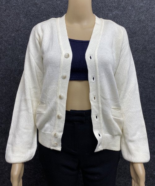 White  Winter Knit Cardigan