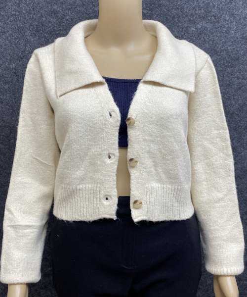 White  Winter Knitted Cardigan