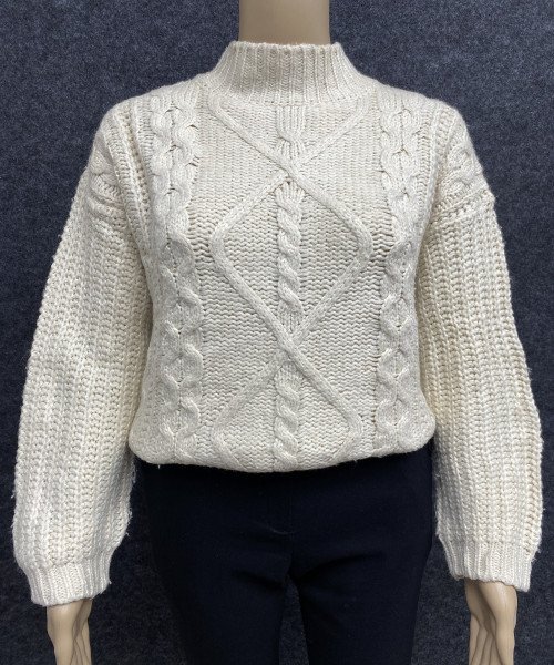 White Turtle Neck Winter Pullover