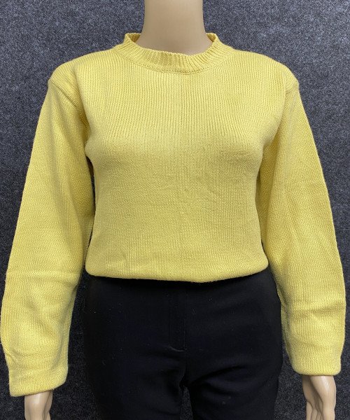 Yellow Round Neck  Winter Pullover