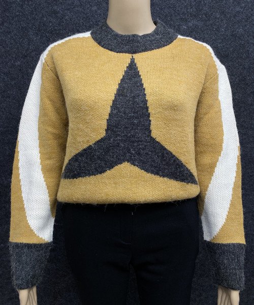 Mustard With Black Winter Pullover