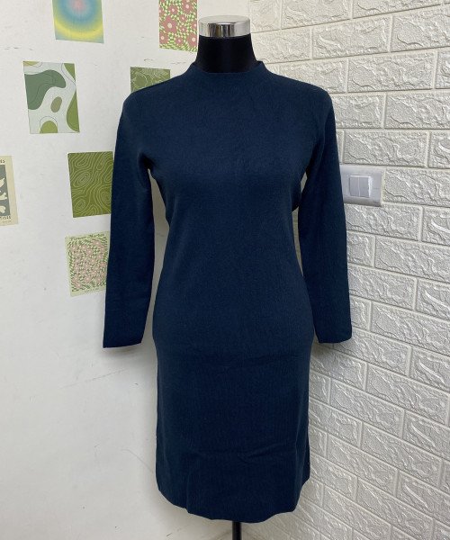 Navy Blue Winter Dress