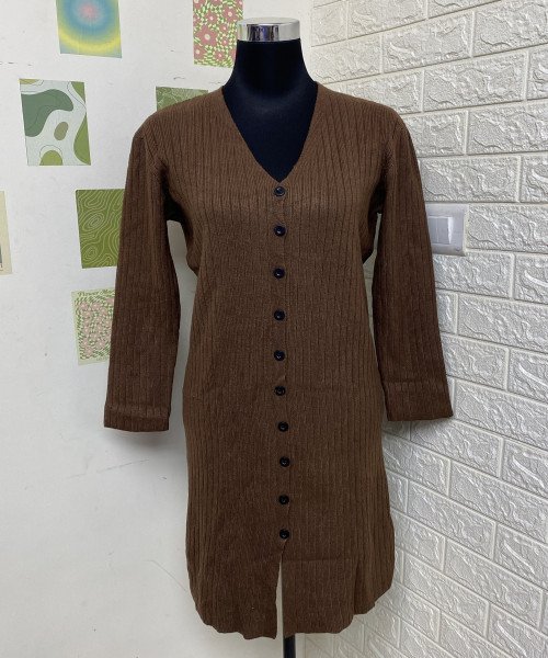 Brown Winter Knitted Dress